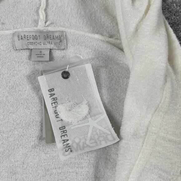 Barefoot Dreams Sweater Womens Small Wrap Pockets Cozychic Ultra Lite Ivory - Picture 3 of 16